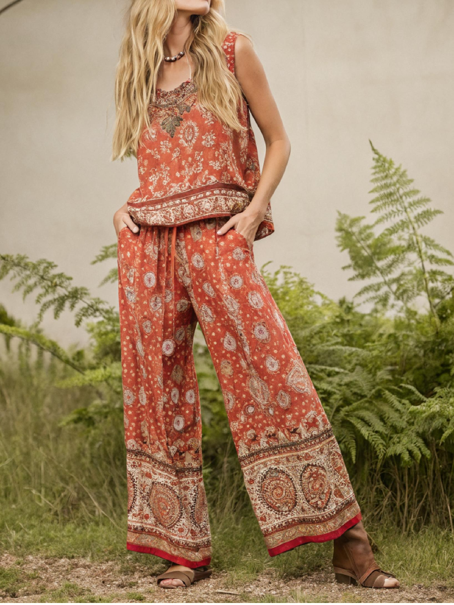 Women's Cotton Bohemian Resort Set