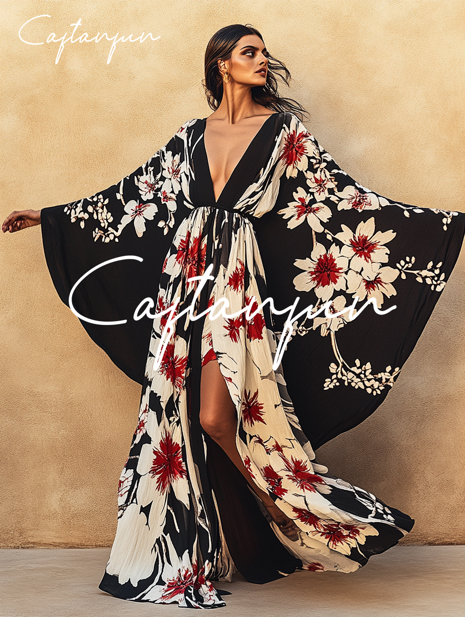 Women's Plum Blossoms Bloom Kimono Linen Robe (Including Belt)