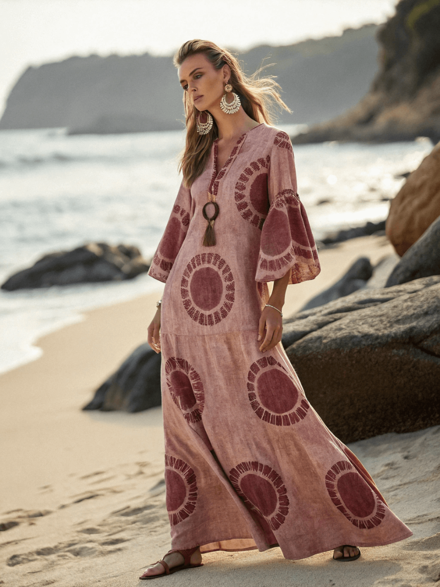 Women's Linen Solid Color Loose Dress
