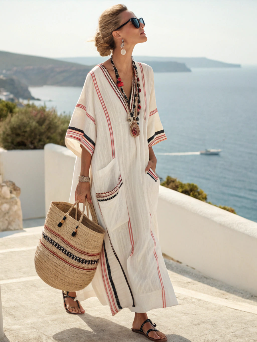Women's Linen Solid Color Loose Dress