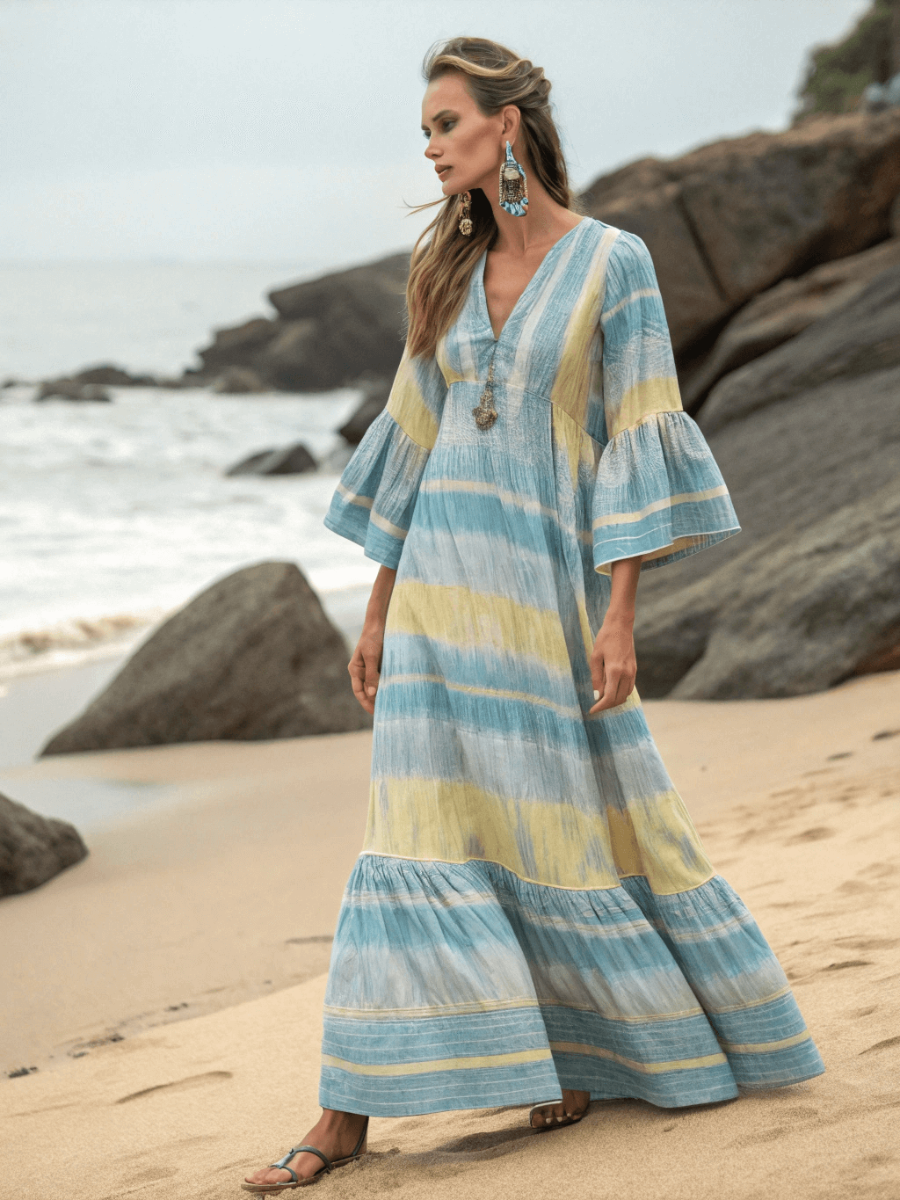 Women's Linen Solid Color Loose Dress