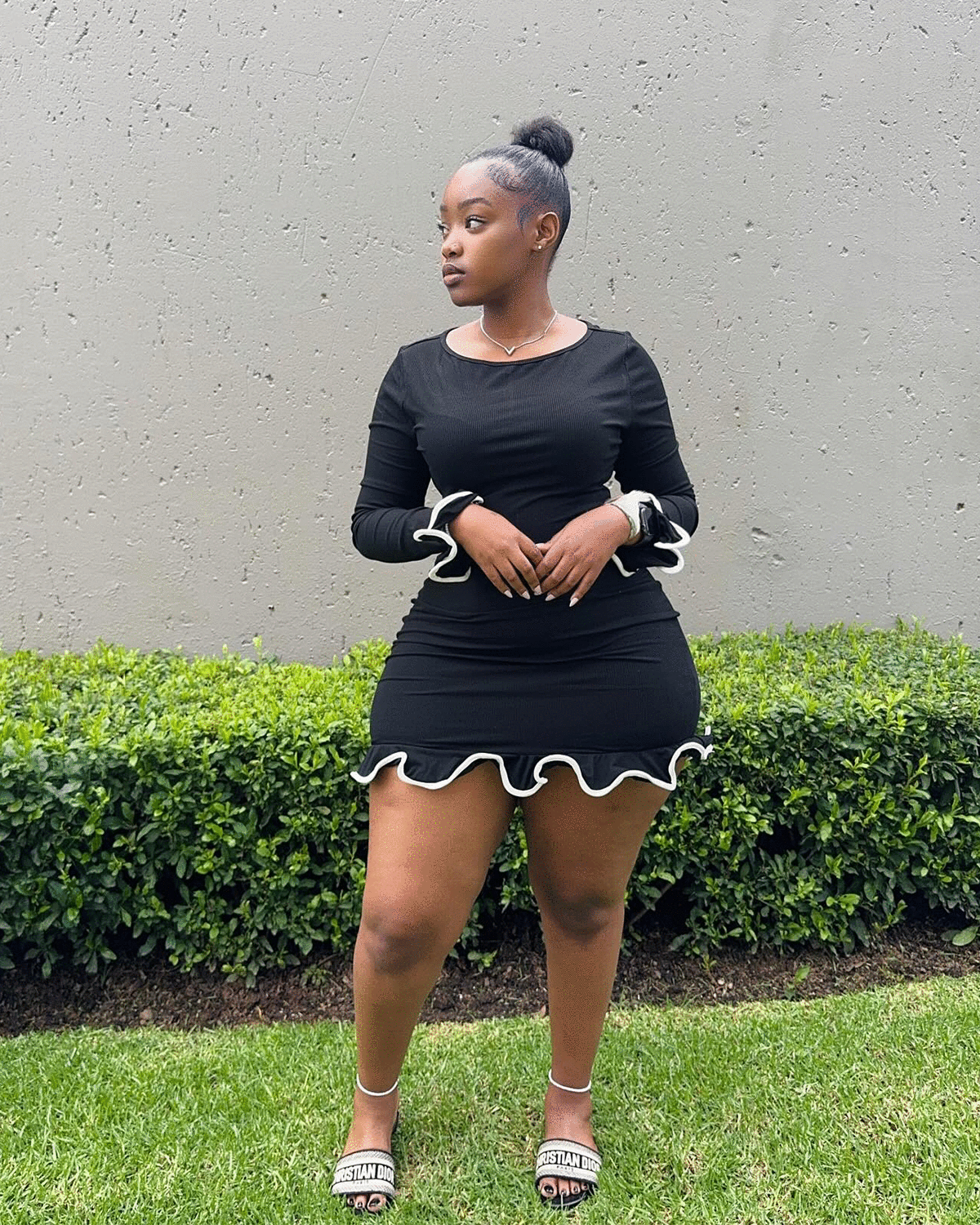 Belle Ruffle Slim Mini Dress