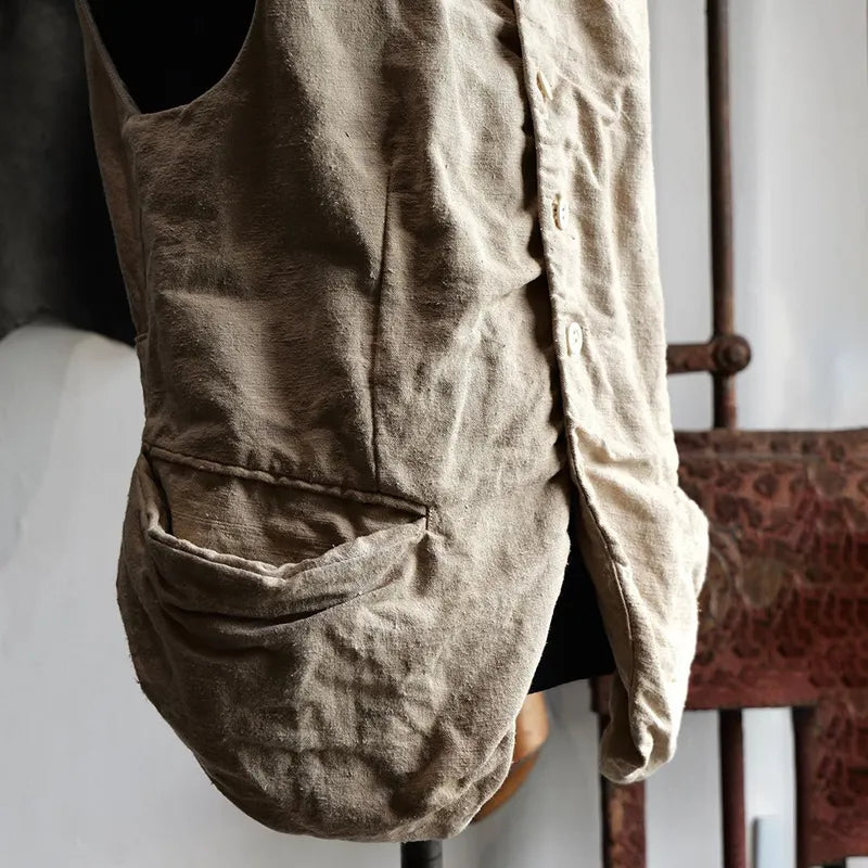 Men's Vintage Pocket And Button Classics Casual Vest