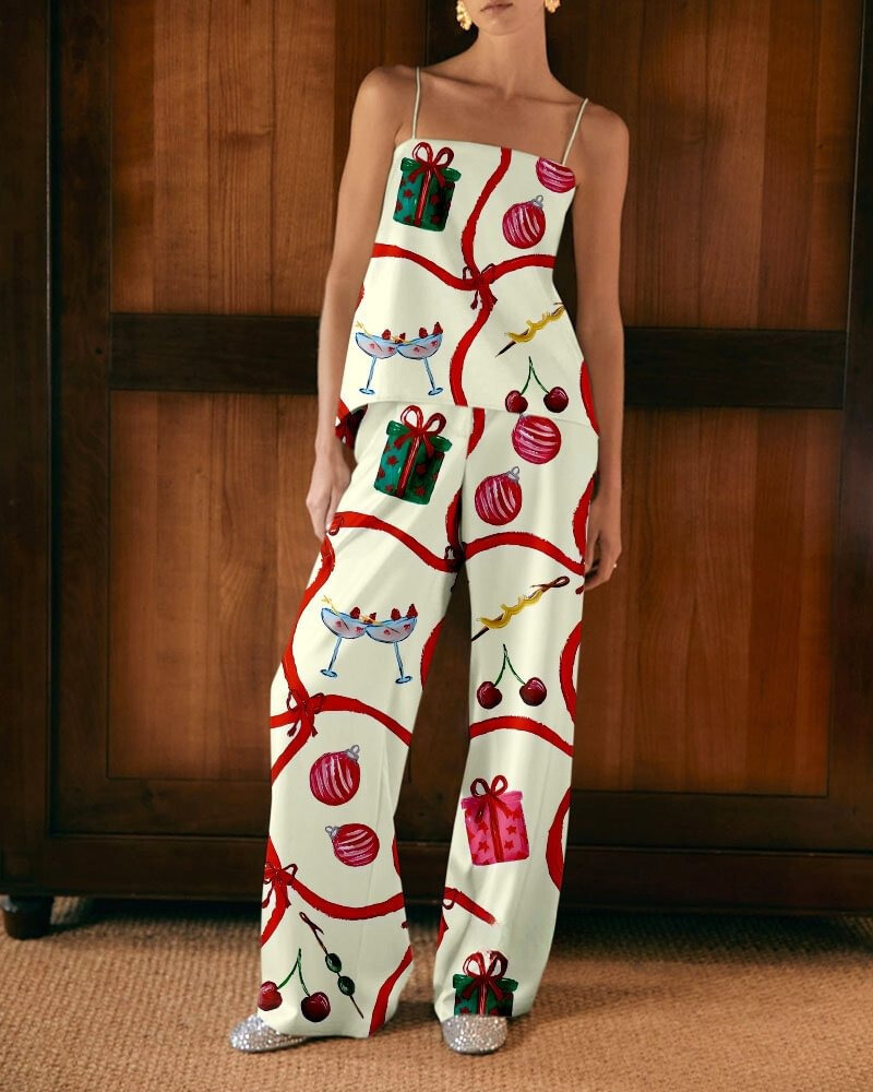Holiday Gift Print Two-Piece Set