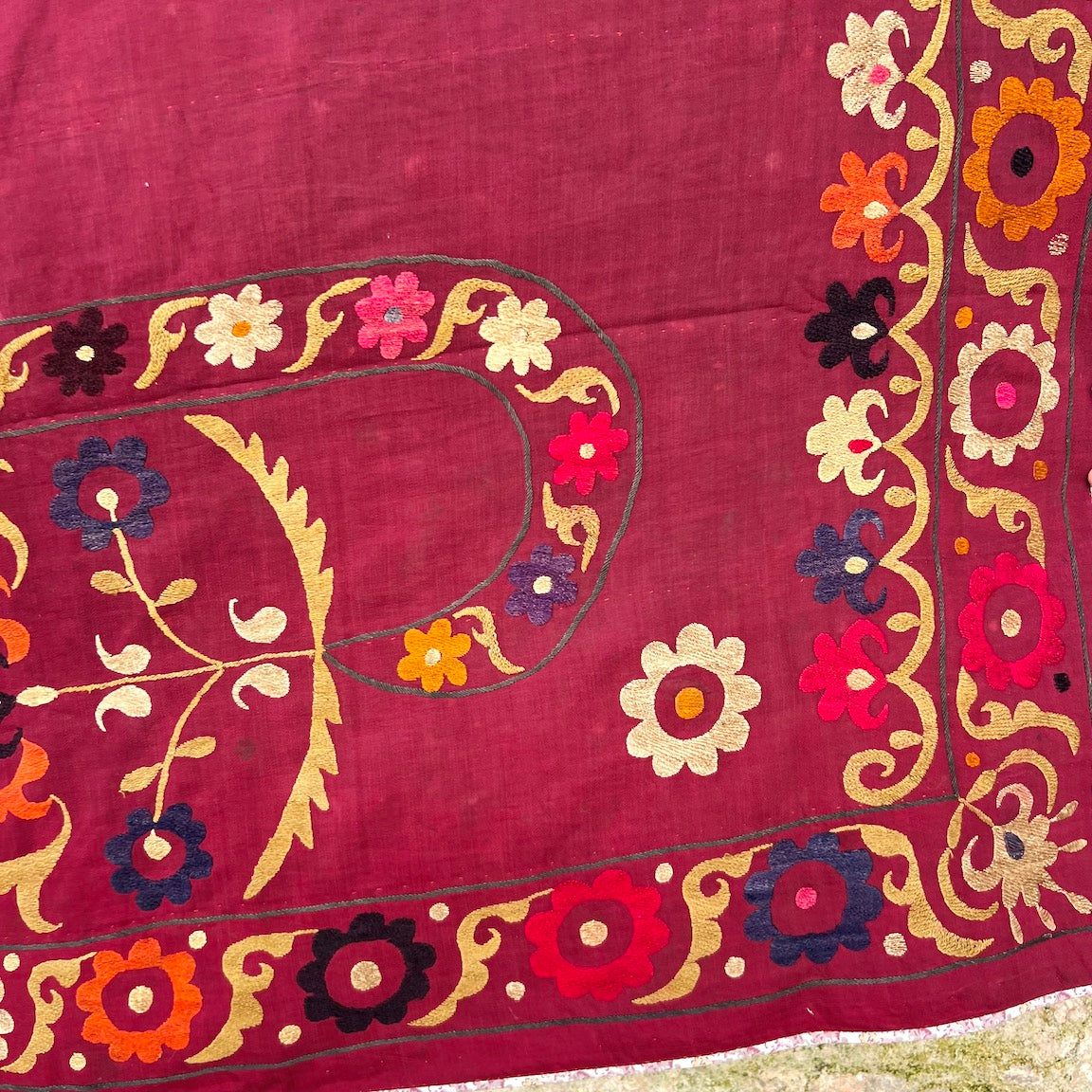 Antique Afghani Silk Thread Suzani N. 1