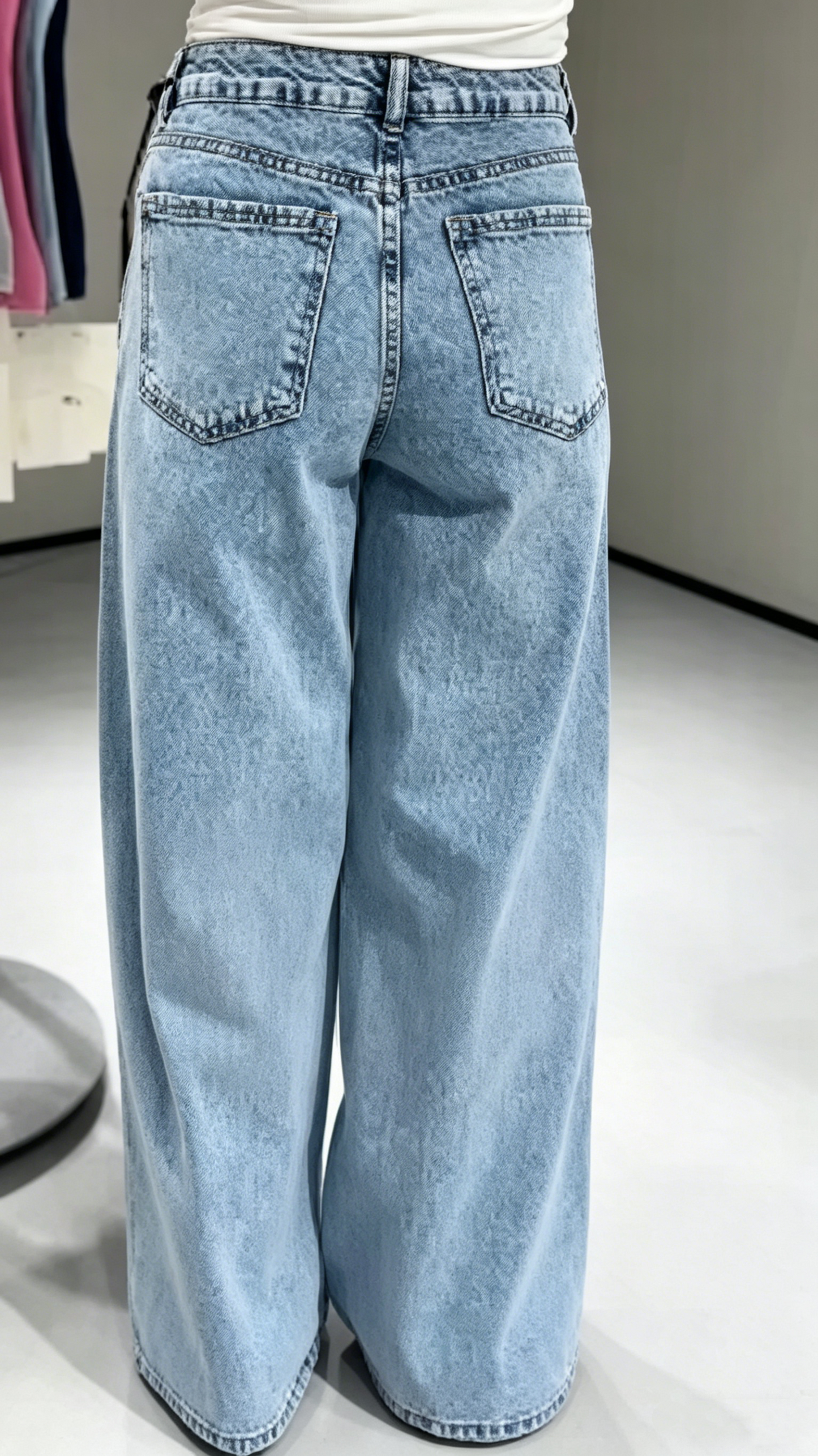 Women's Faux Two-Piece Design Casual Jeans
