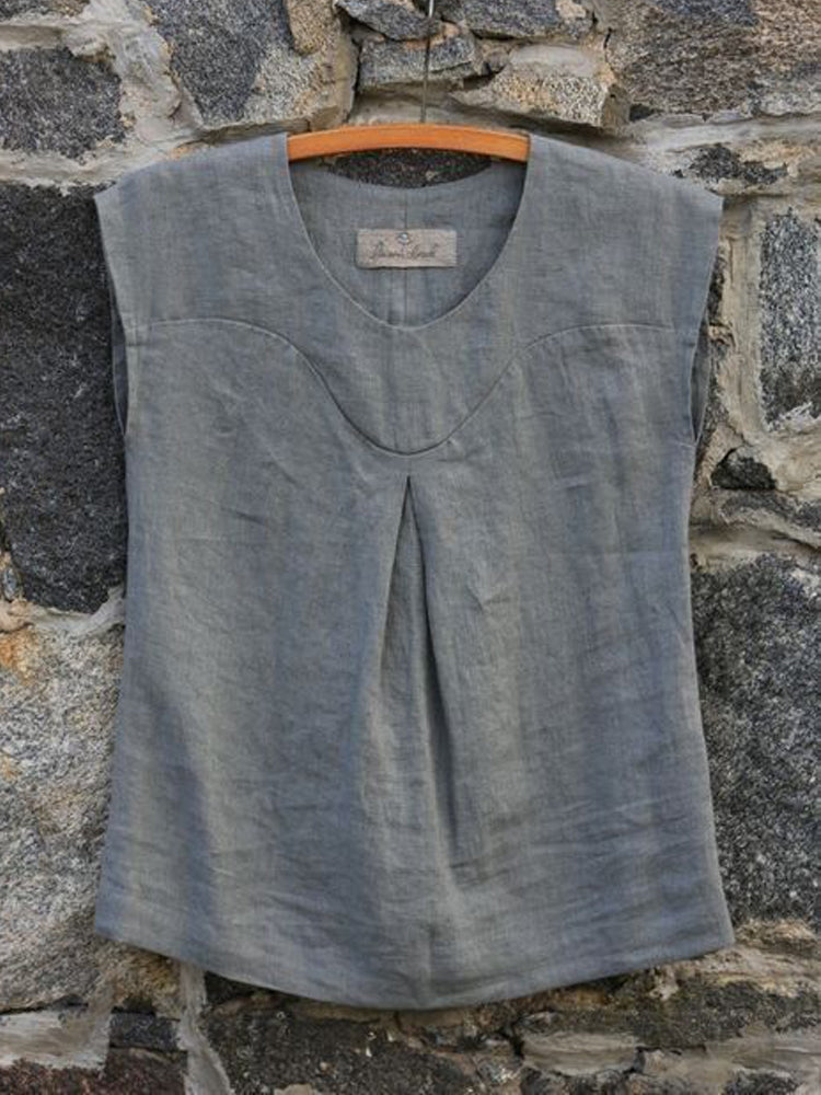 Women's Linen Pleated Vest