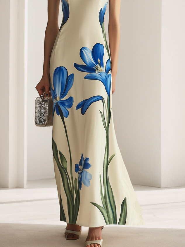Vacation Floral Printing Maxi Dress