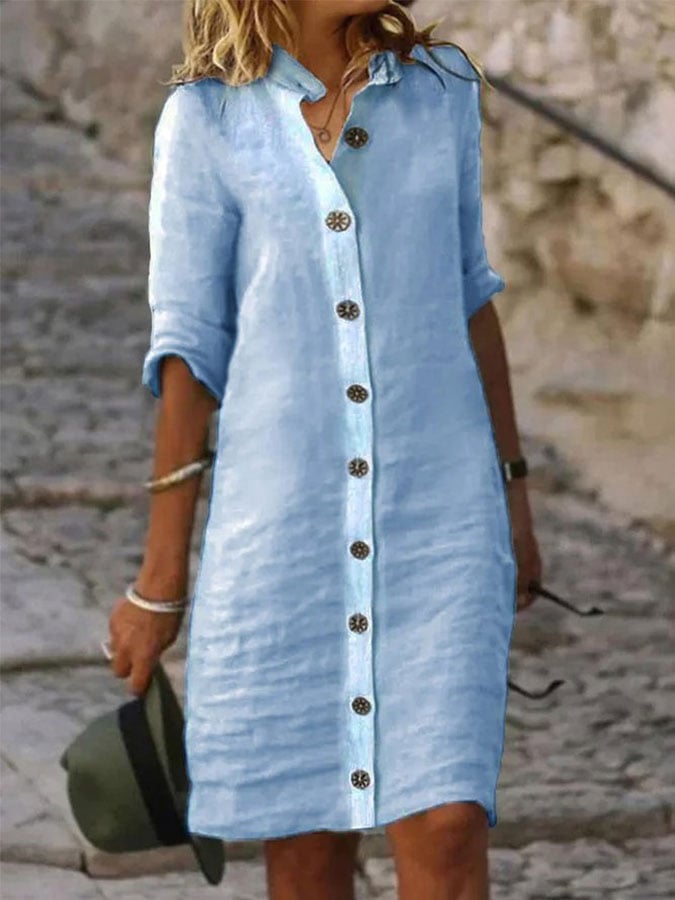 Women's Breasted Casual Resort Dress