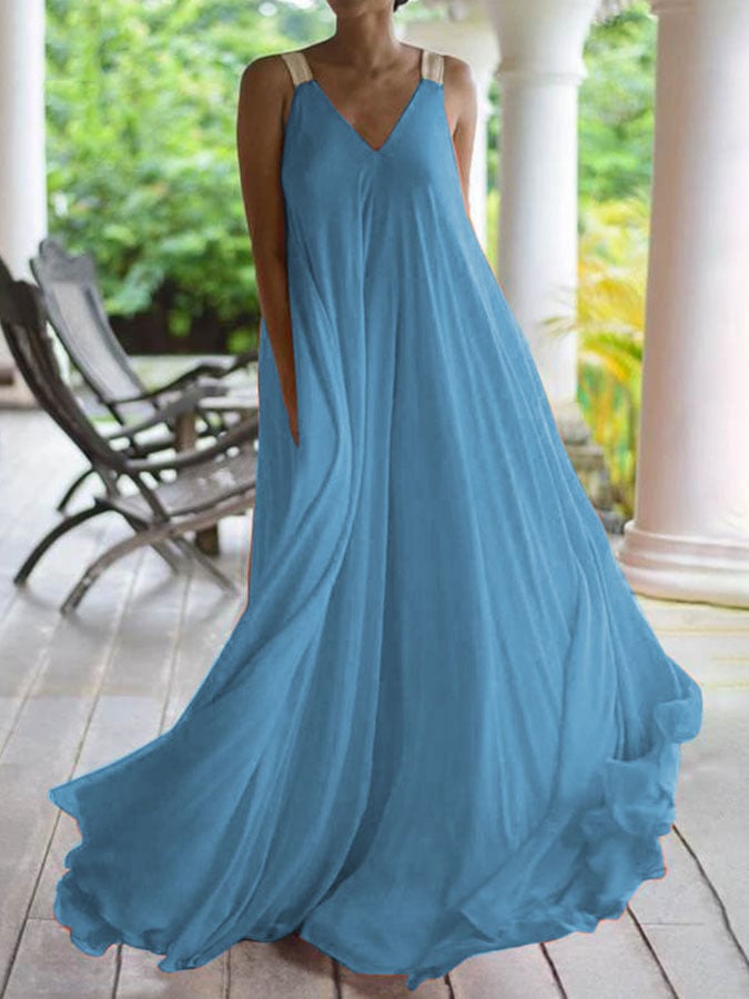 Women's Casual Solid Bohemian Dress