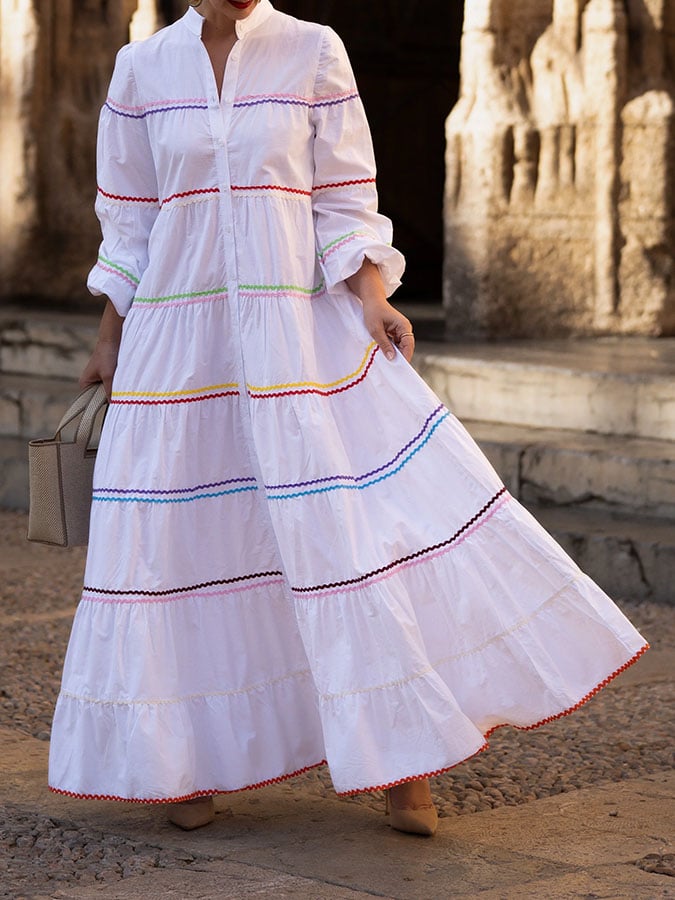 Women's Casual Solid Color Shirt Dress