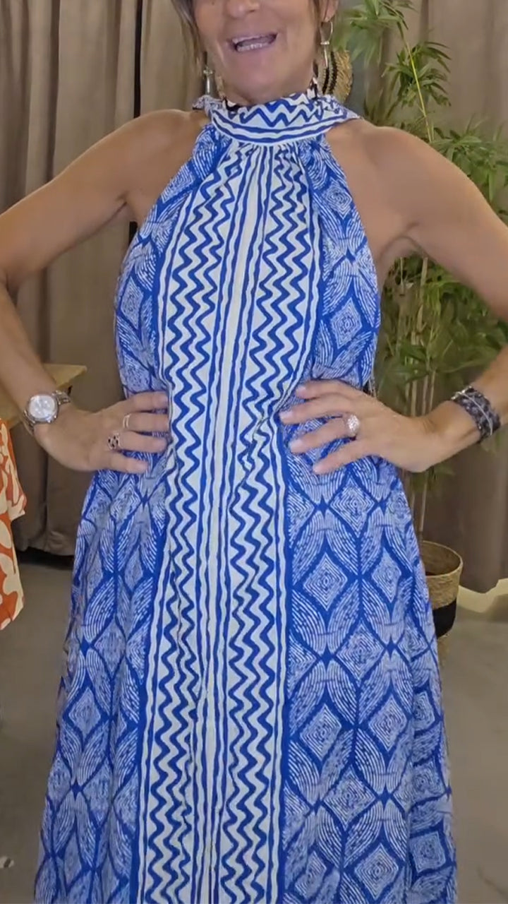Neck Hanging Printed Casual Dress – Flattering, Effortless & Chic