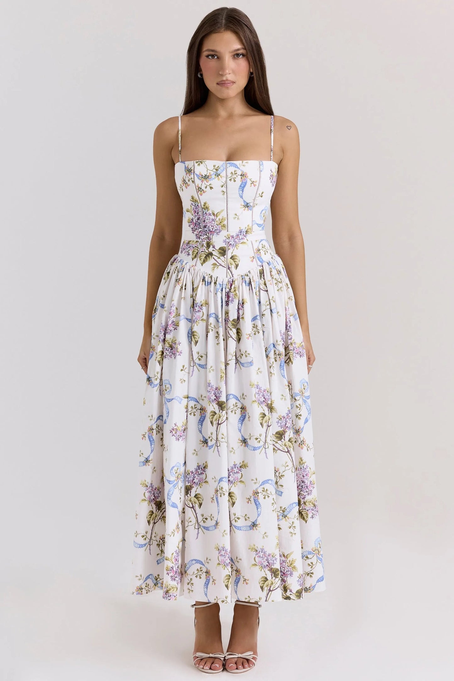 Sundress – Corset Midi Dress with Adjustable Straps