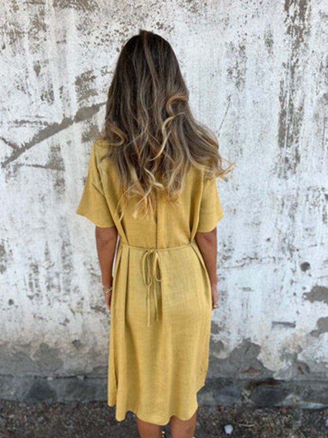 Women's Casual Solid Color Shirt Dress