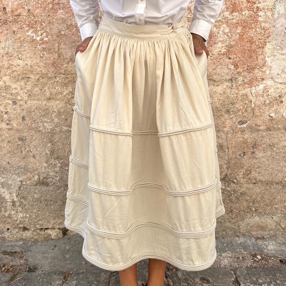 Runaway Bicycle Cotton Corded Skirt