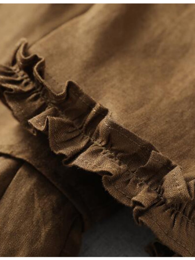 V-Neck Dress With Wooden Ears
