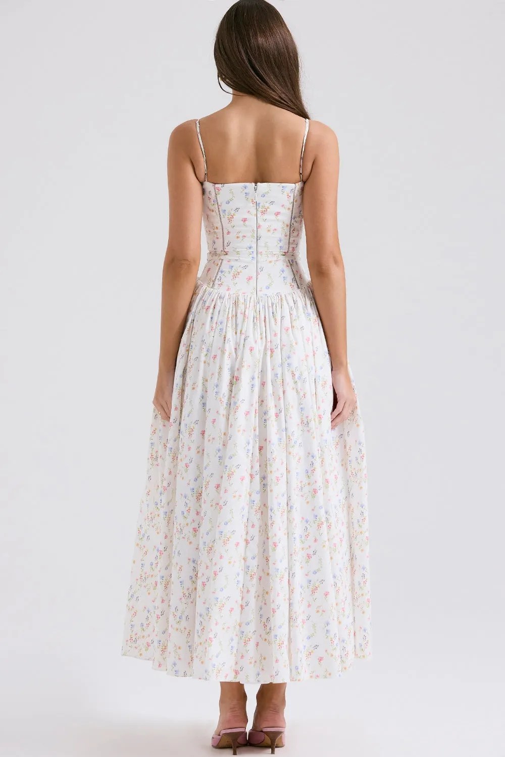 Sundress – Corset Midi Dress with Adjustable Straps