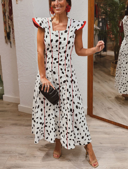Casual Cotton Polka Dot Dress for Women