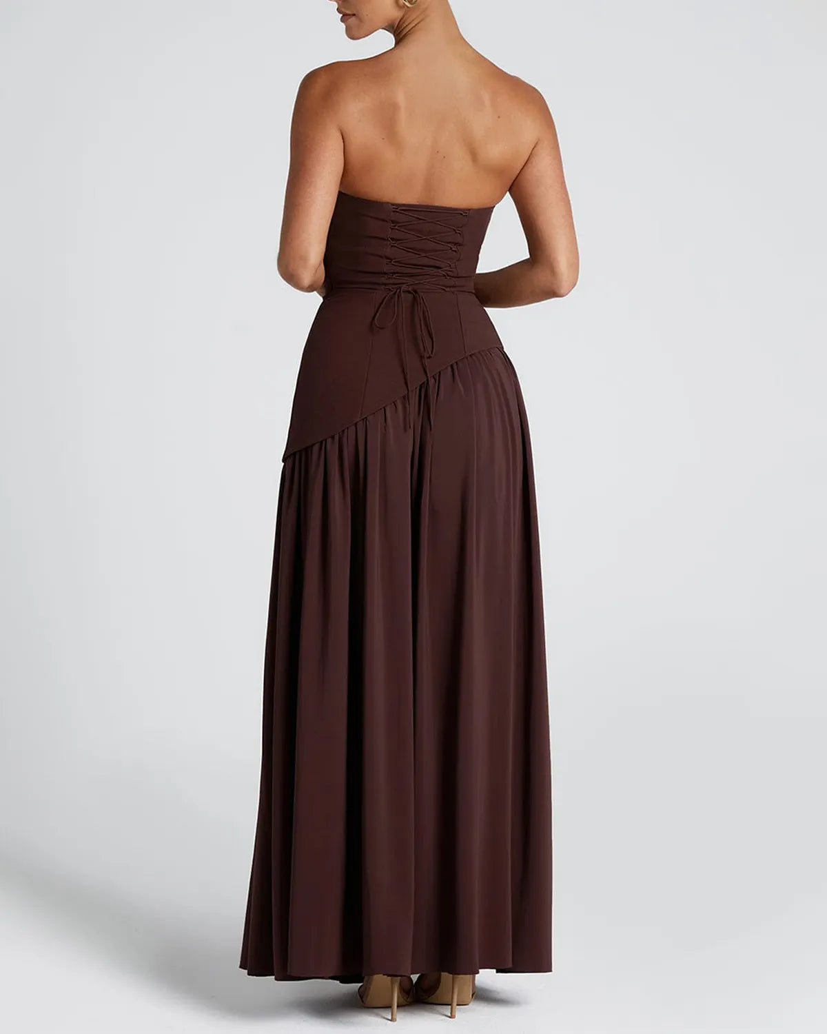 Elegant Vintage Sheath High Split Tea Solid/Black and White Colorblock Maxi Dress