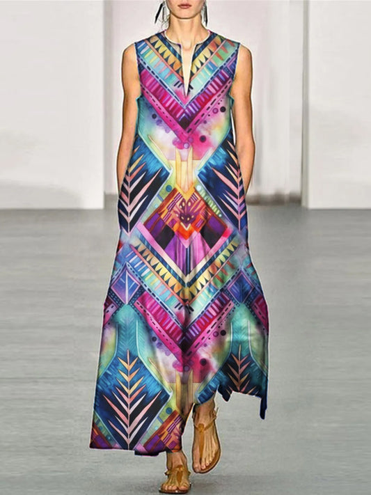 Bohemian Women's Casual Resort Sleeveless Long Dresses