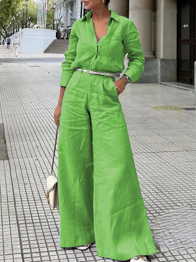 Wide Leg Pocket Linen Pants