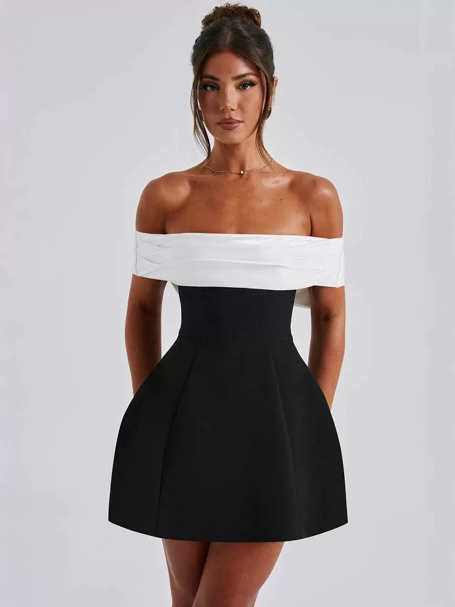 Off-Shoulder Bow Back Homecoming Dress