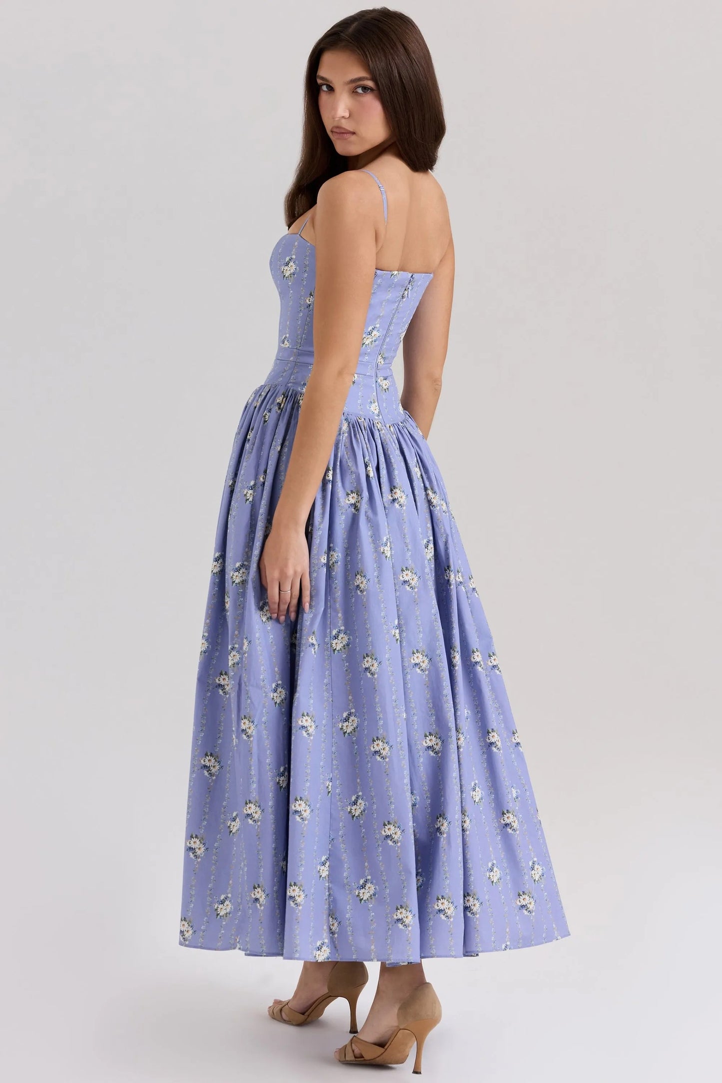 Sundress – Corset Midi Dress with Adjustable Straps
