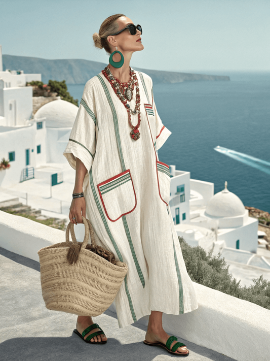 Women's Linen Solid Color Loose Dress