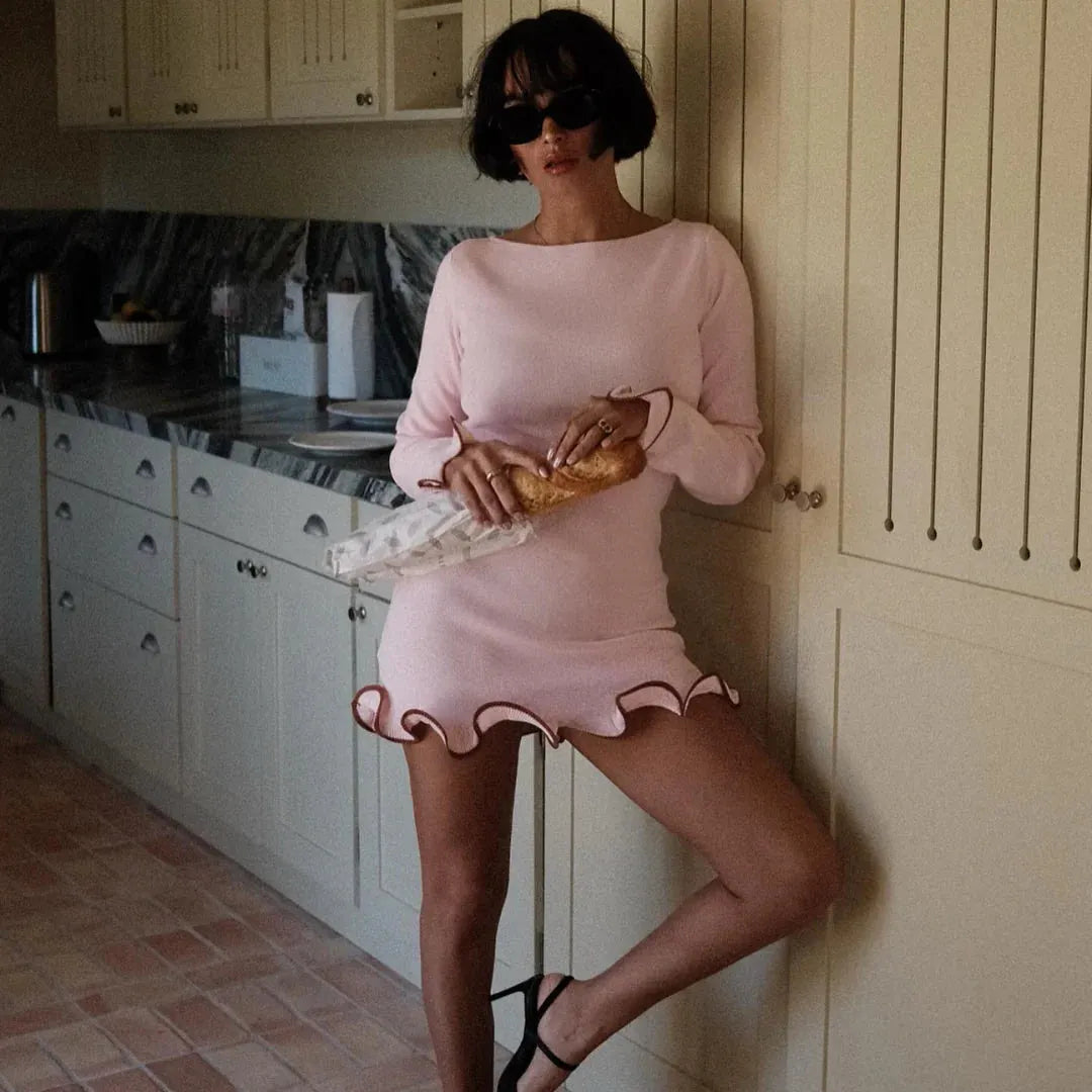 Belle Ruffle Slim Mini Dress