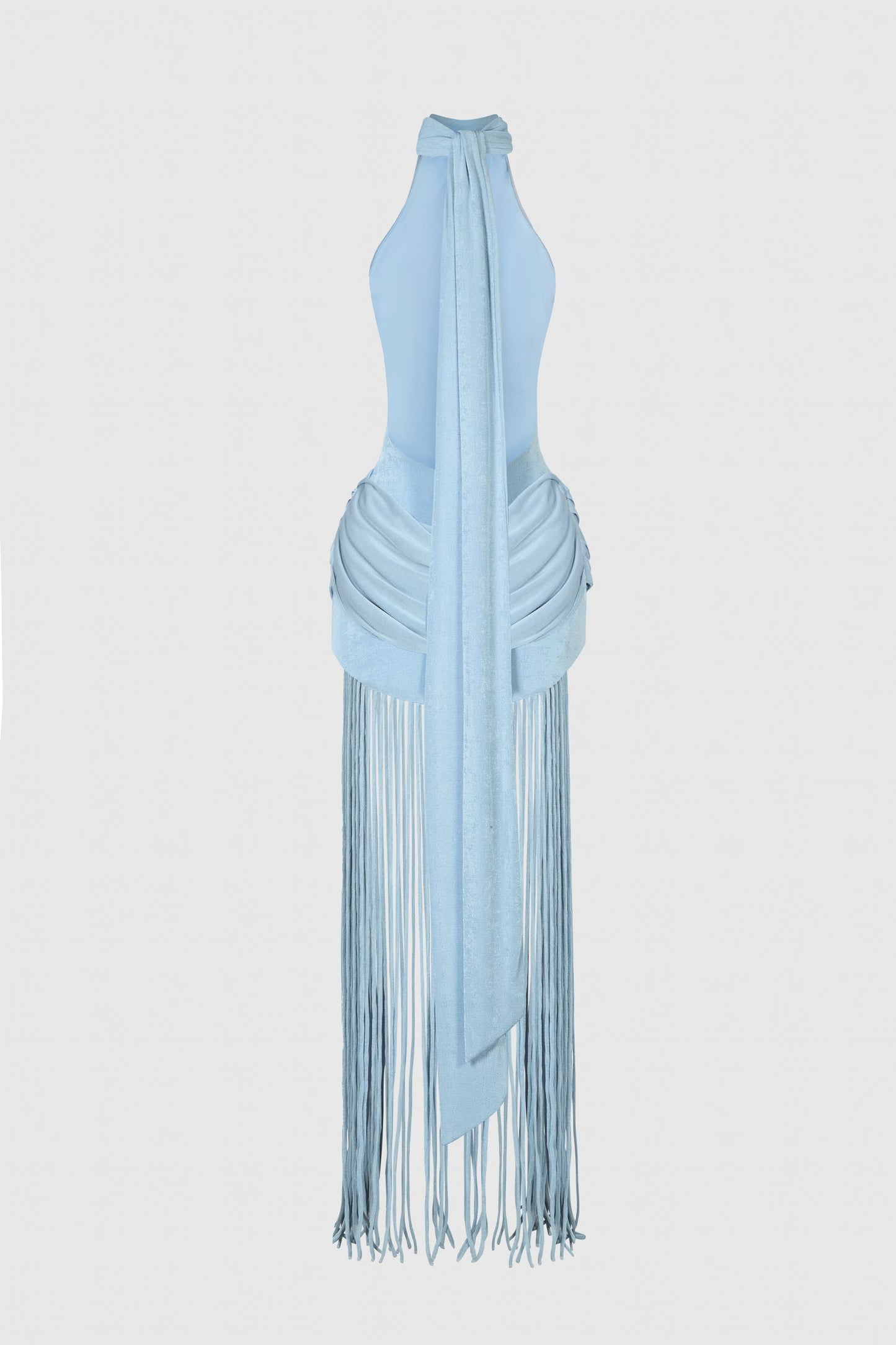 Azure Fringe Halo Maxi Dress