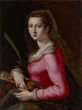Portrait of a Woman as Saint Catherine by Pier Francesco Foschi (Italian, 1502–1567) - Classic Art canvas print