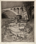 Rocky River Bridge by Orville Houghton Peets (American, 1884–1968) - Classic Art canvas print