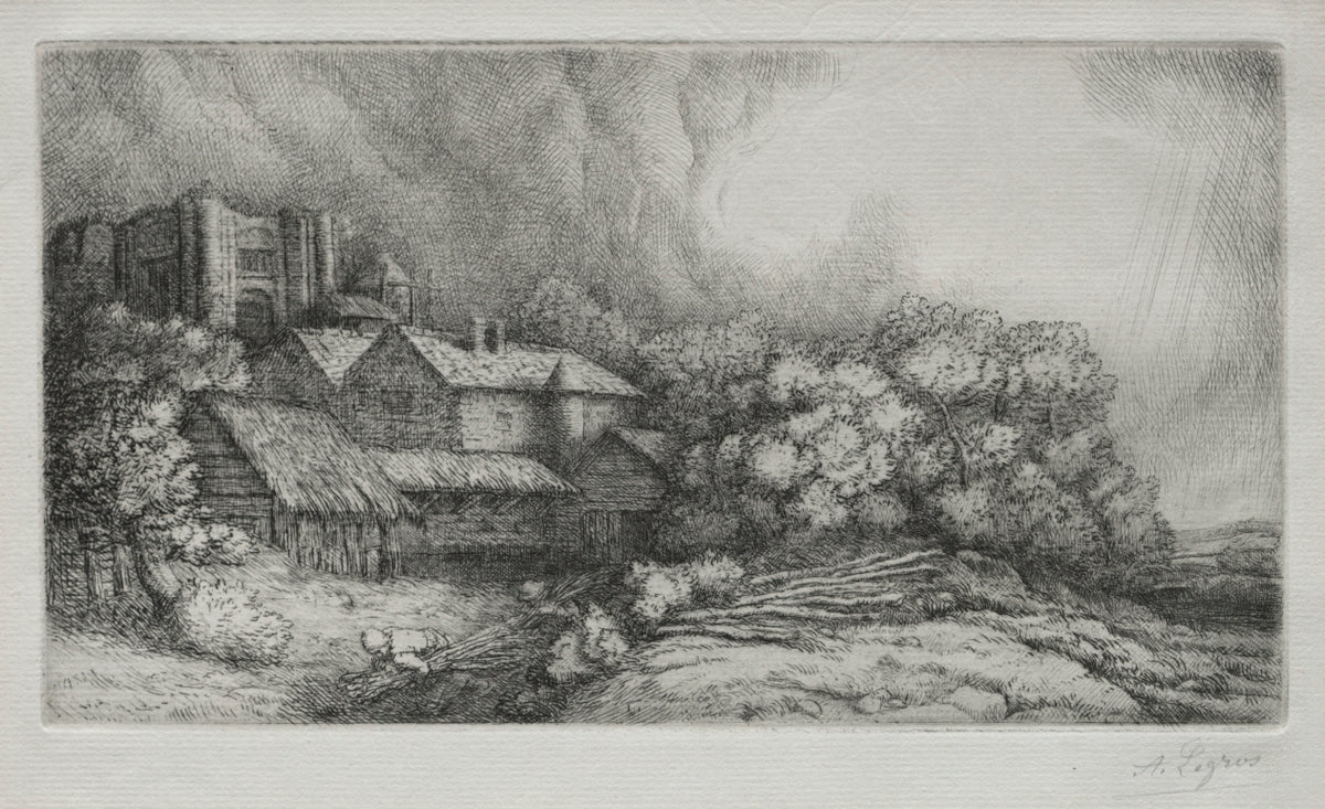 The Abbey Farm La Ferme de l'abbaye by Alphonse Legros (French, 1837–1911) - Classic Painting canvas print
