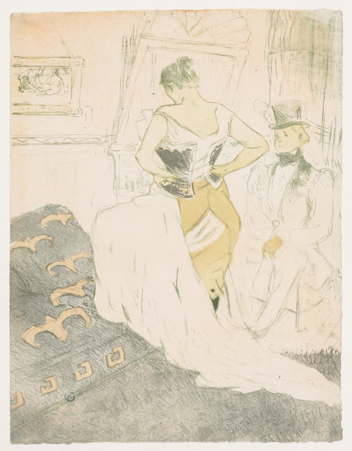 Elles Woman In a Corset by Henri de Toulouse-Lautrec (French, 1864–1901) - Post-Impressionist canvas print