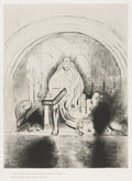 And I Saw in the Right Hand of Him that Sat on the Throne a Book Written within and on the Backside, Sealed with Seven Seals by Odilon Redon (French, 1840–1916) - Symbolist canvas print