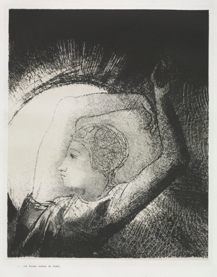 A Woman Clothed with the Sun by Odilon Redon (French, 1840–1916) - Symbolist canvas print
