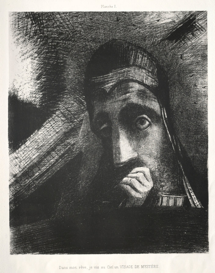 In My Dream I Saw in the Sky a Face of Mystery by Odilon Redon (French, 1840–1916) - Symbolist canvas print