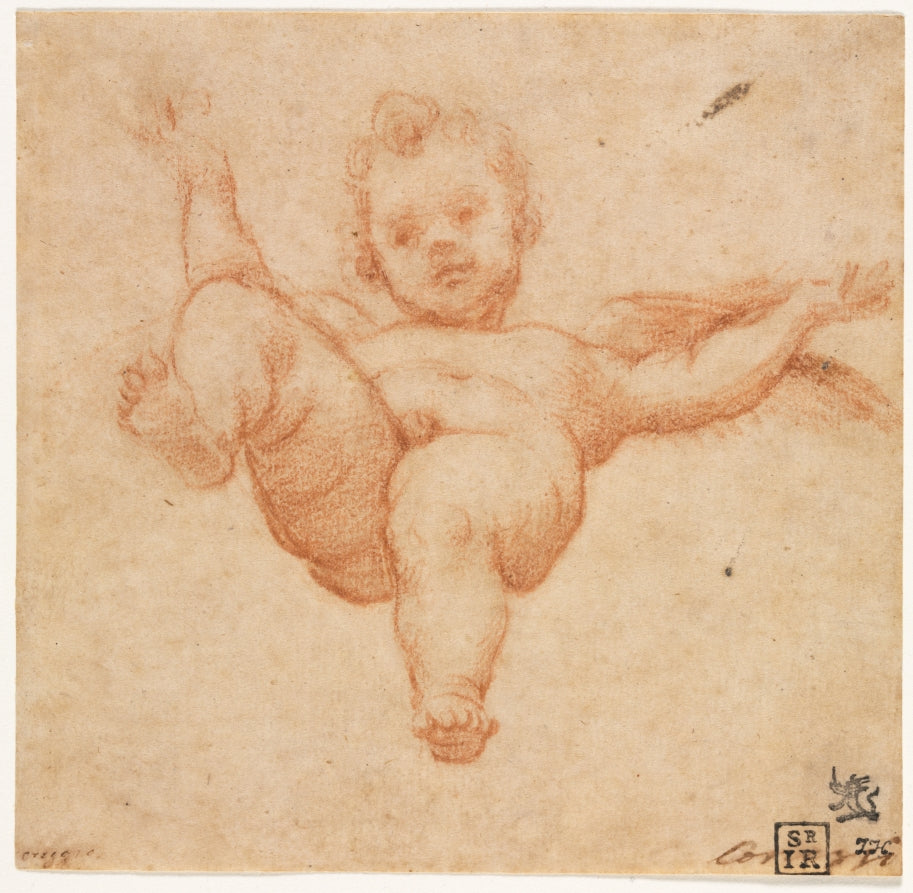 Flying Cupid by Annibale Carracci (Italian, c. 1560–1609) - Classic Painting canvas print