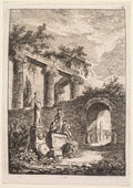 The Statue in Front of Ruins by Hubert Robert (French, 1733–1808) - Classic Painting canvas print