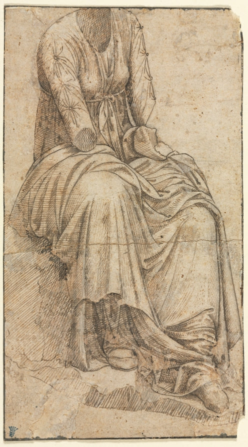 Copy of a Roman Statue of a Seated Woman by Domenico Ghirlandaio (Italian, 1449–1494) - Classic Art canvas print