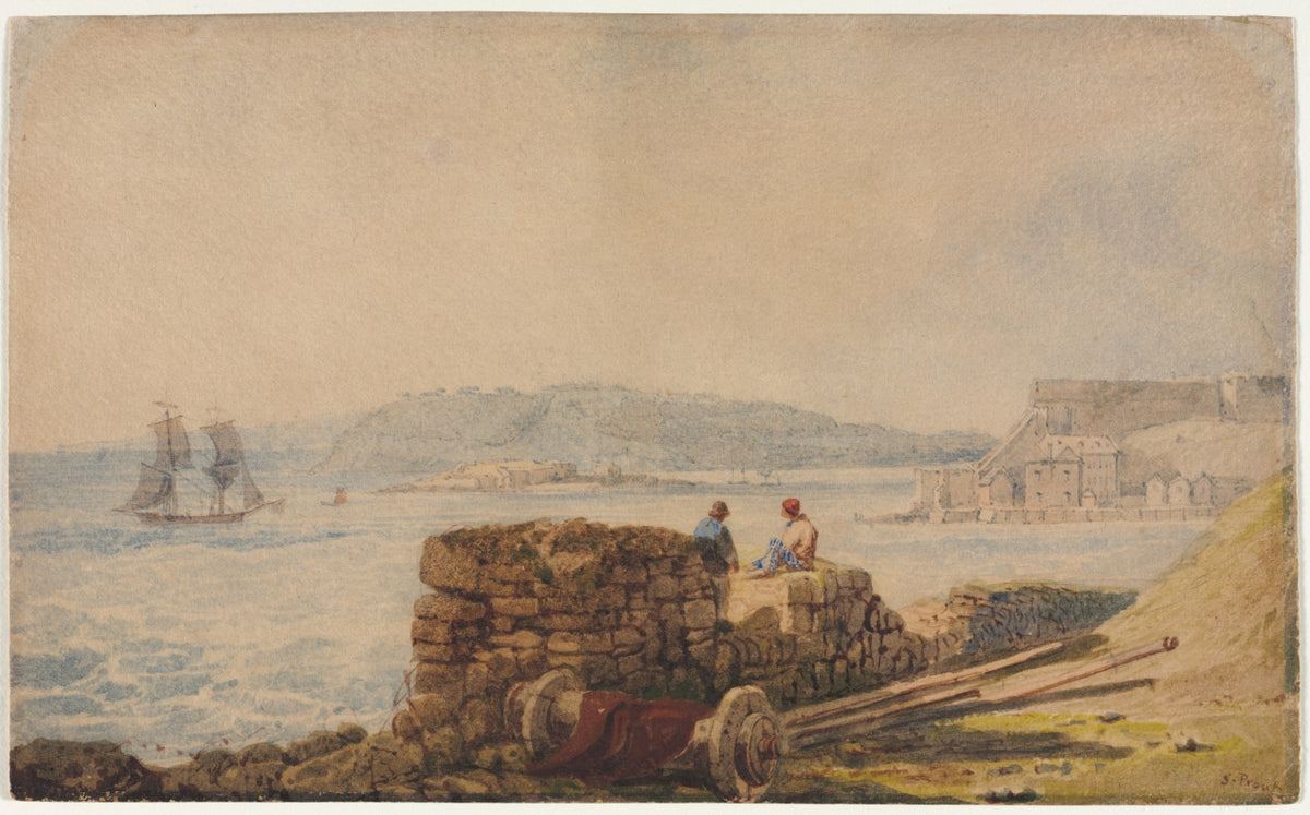 Drake's Island, Plymouth Sound by Samuel Prout (British, 1783–1852) - Classic Painting canvas print