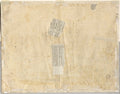Tracing of a Fountain from Recto and Sketches of Two Faces verso by Lievin Cruyl (Flemish, c. 1640-c. 1720) - Classic Painting canvas print