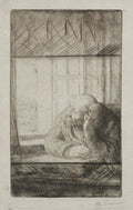Evening at the Window by Alphonse Legros (French, 1837–1911) - Classic Art canvas print