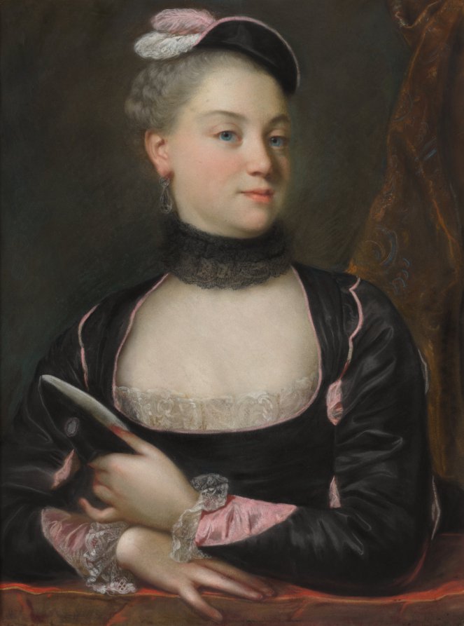 Portrait of a French Actress by Jacques-Charles Allais (French, c. 1704-c. 1759) - Classic Painting canvas print