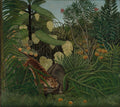 Fight Between a Tiger and a Buffalo by Henri Rousseau (French, 1844–1910) - Naive Art canvas print