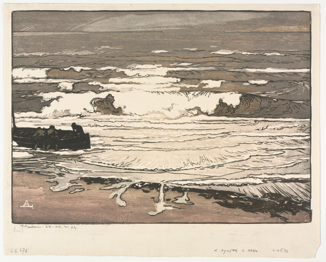 The Breaking Waves, Tide of September 1901 by Auguste Louis Lepère (French, 1849–1918) - Classic Painting canvas print