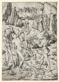 The Martyrdom of St. Sebastian by Master ES (German, active 1450–67) - Classic Painting canvas print