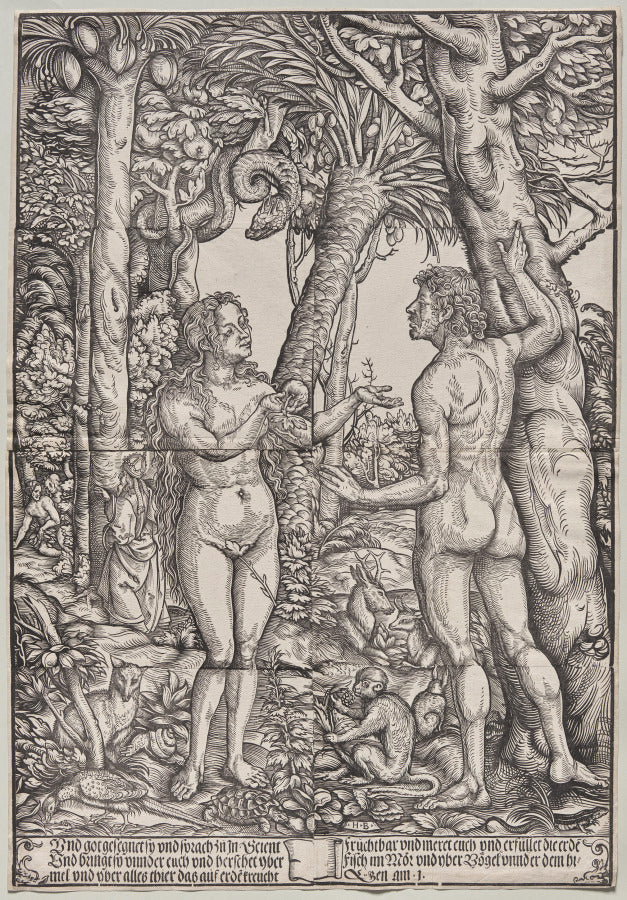 The Fall of Adam and Eve by Hans Burgkmair (German, 1473–1531) - Classic Art canvas print