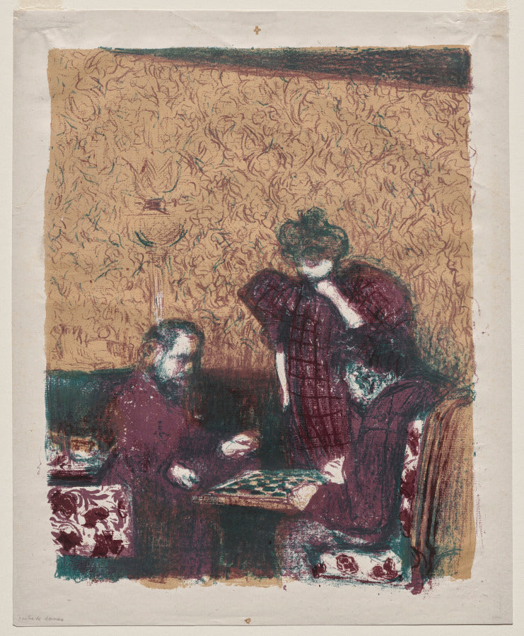 The Game of Checkers by Édouard Vuillard (French, 1868–1940) - Classic Art canvas print