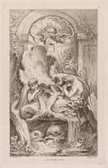 No. 6 Fountain with Two Tritons Blowing Conch Shells by Gabriel Huquier (French, 1695–1772) - Classic Art canvas print